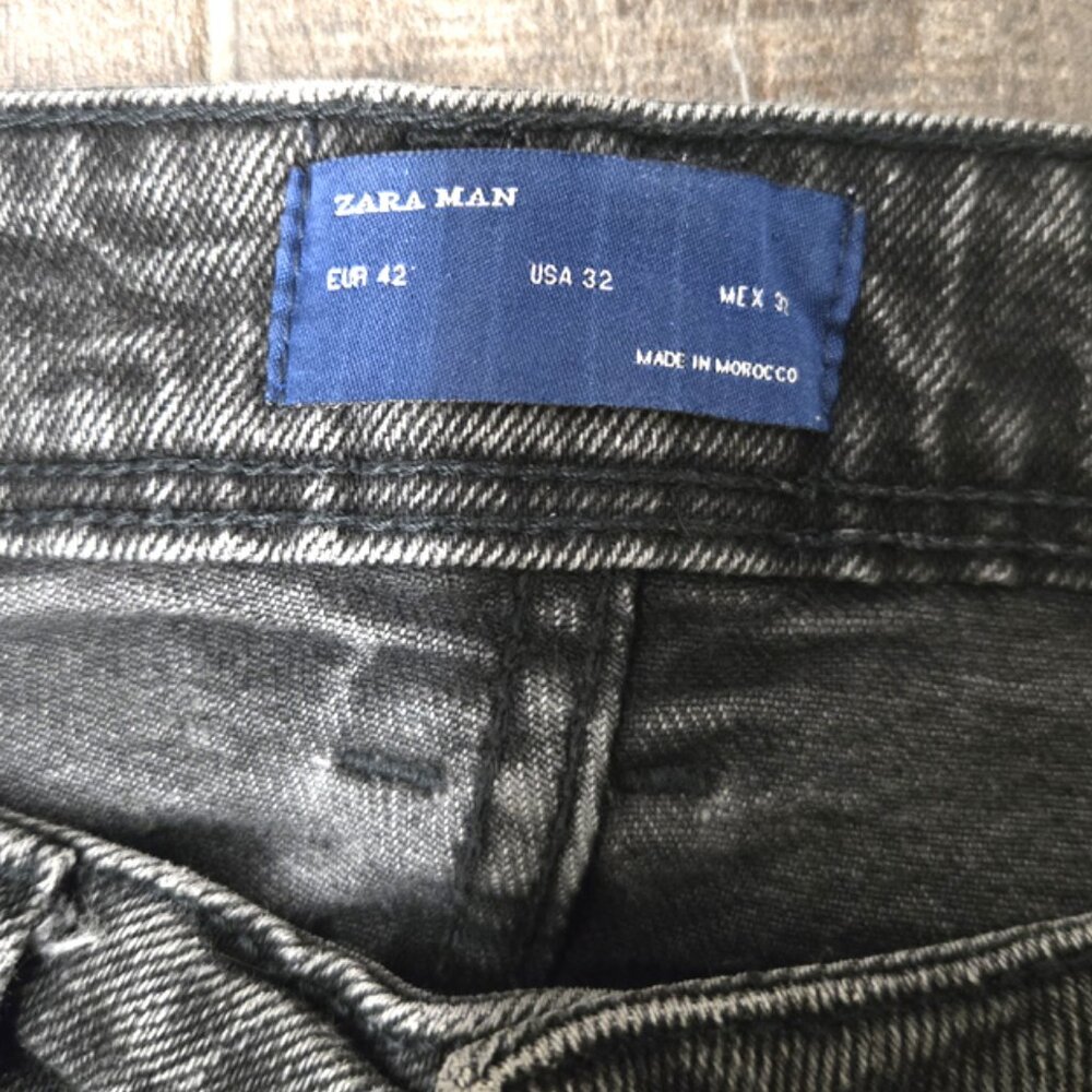ZARA MAN 1975 BLACK SKINNY JEANS MID-RISE 32X32 THICK DENIM GREAT CONDITION. - Picture 7 of 7